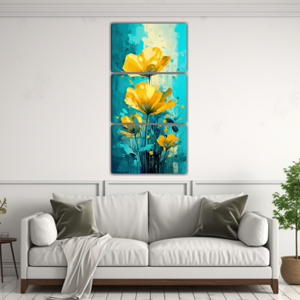 cuadros-modernos-para-comedor-amarillo-y-turquesa-neonoir-en-decoraci-n-de-los-a-os-50-1-1