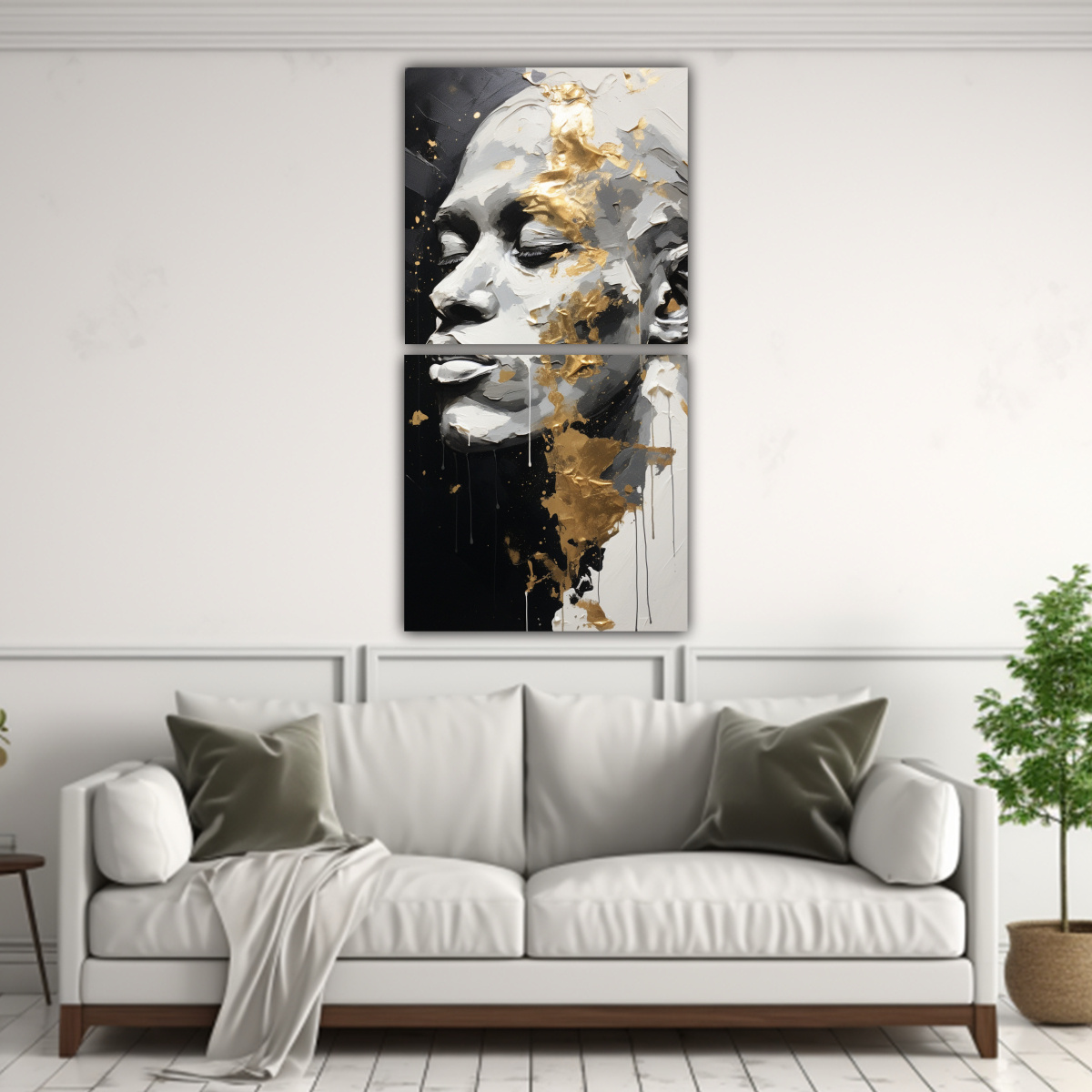 cuadros-patron-intenso-calma-con-contornos-faciales-y-salpicaduras-doradas-y-elementos-blancos-1