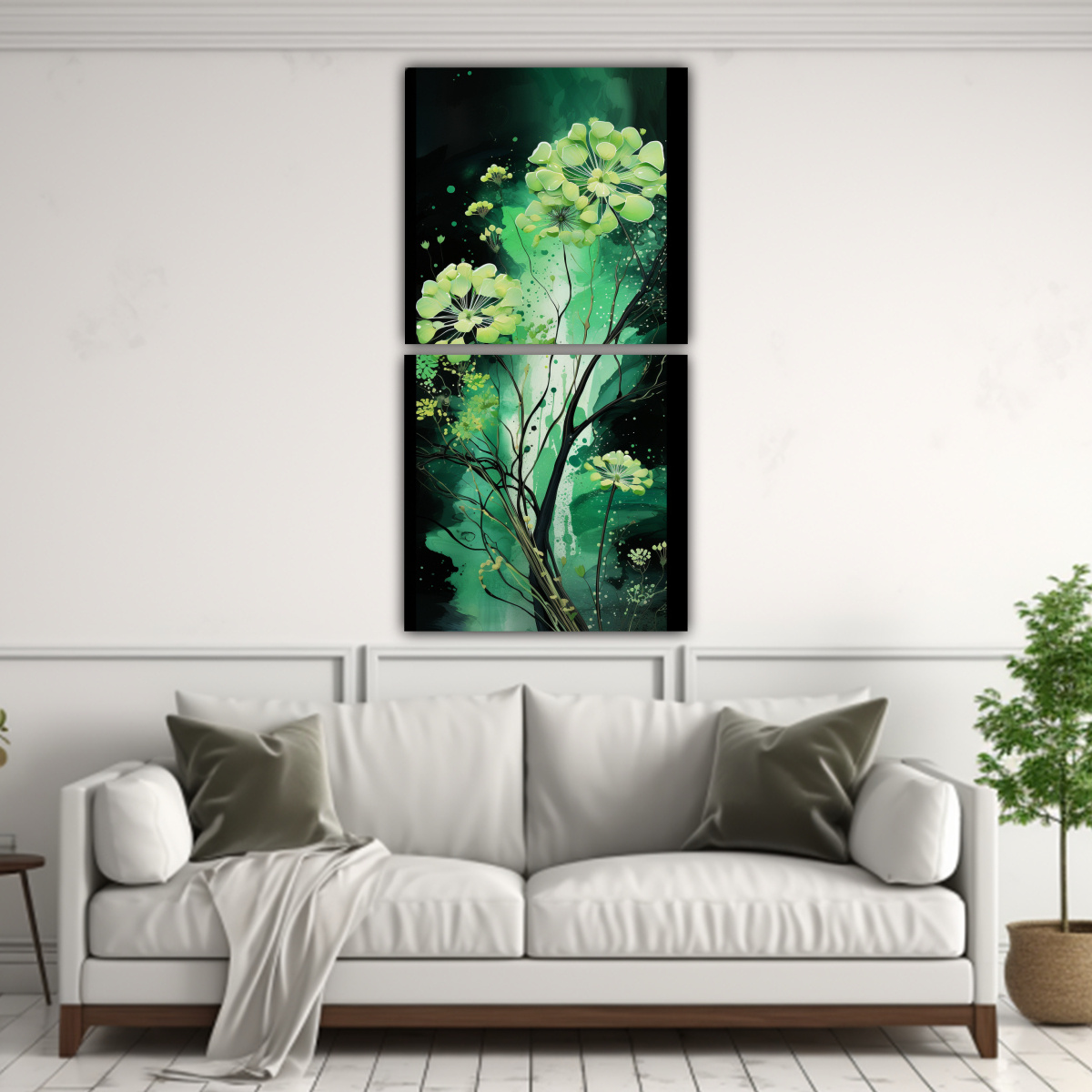 cuadros-patron-intenso-para-cuarto-a-kauri-tree-en-verde-y-negro-atmosfera-neonoir-1