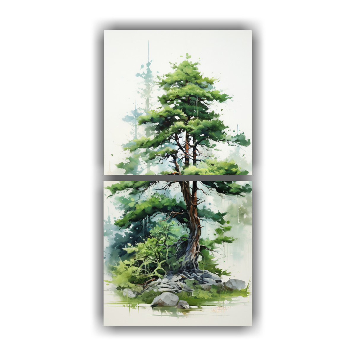 d-ptico-abstracto-multicolor-rbol-bons-i-blanco-y-verde-pintura-abstracta