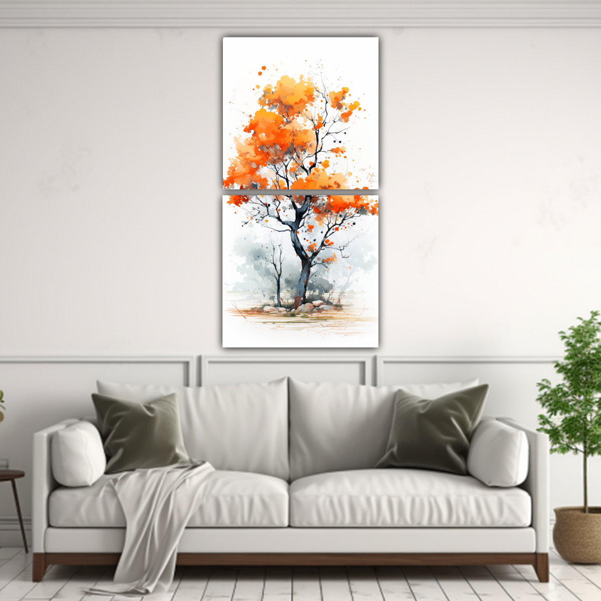 d-ptico-de-decoraci-n-habitaci-n-con-rbol-de-eucalipto-naranja-y-negro-pintura-abstracta-1