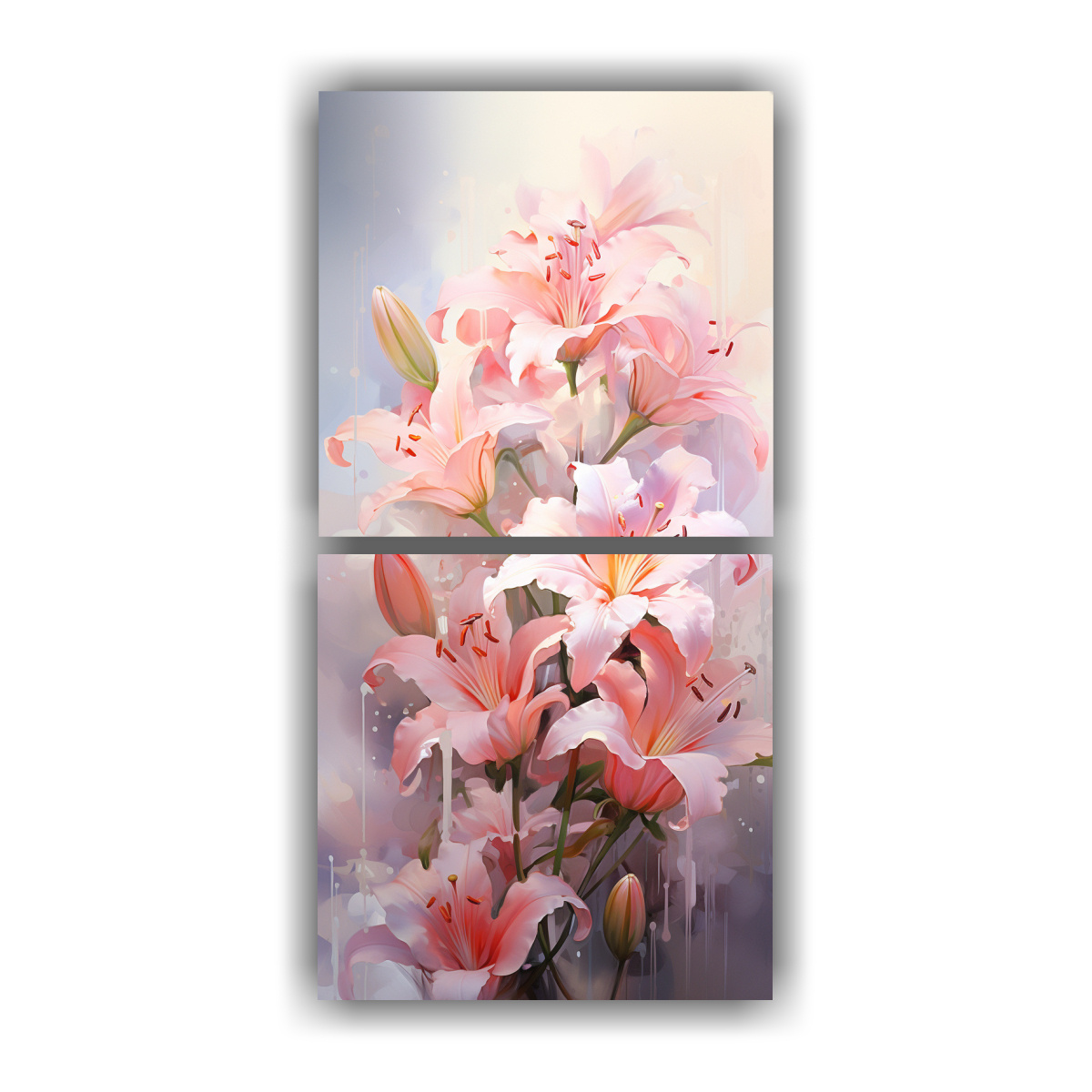 diptico-abstracto-flores-de-lirio-colores-rosados-pintura-acuarela