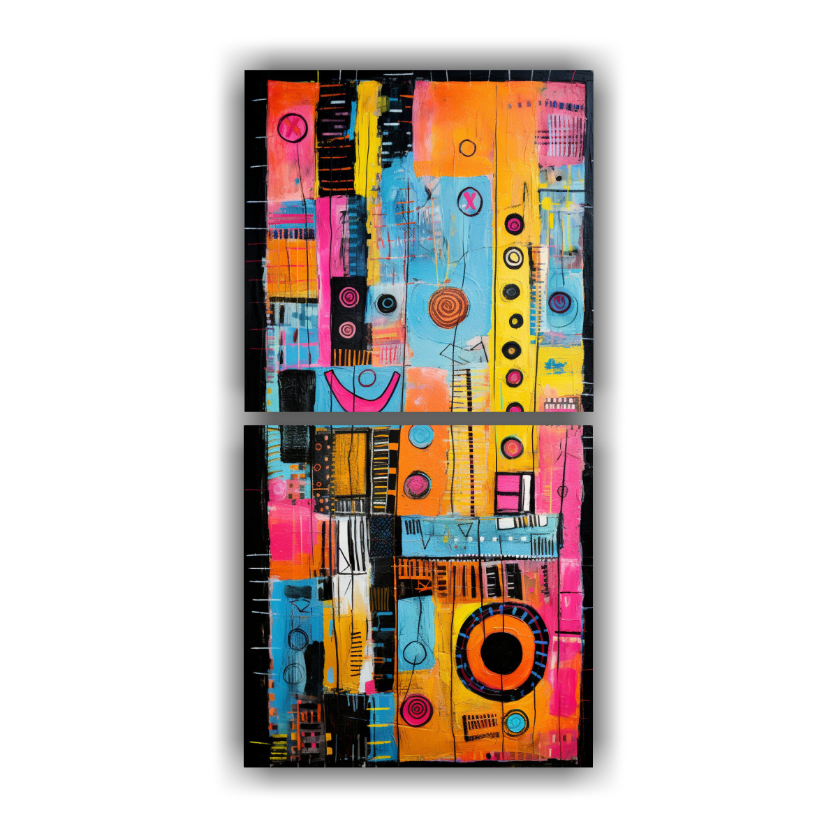 dos-composiciones-finas-l-neas-living-abstract-inspiradas-en-art-brut-con-ra-decoraci-n-pinturas