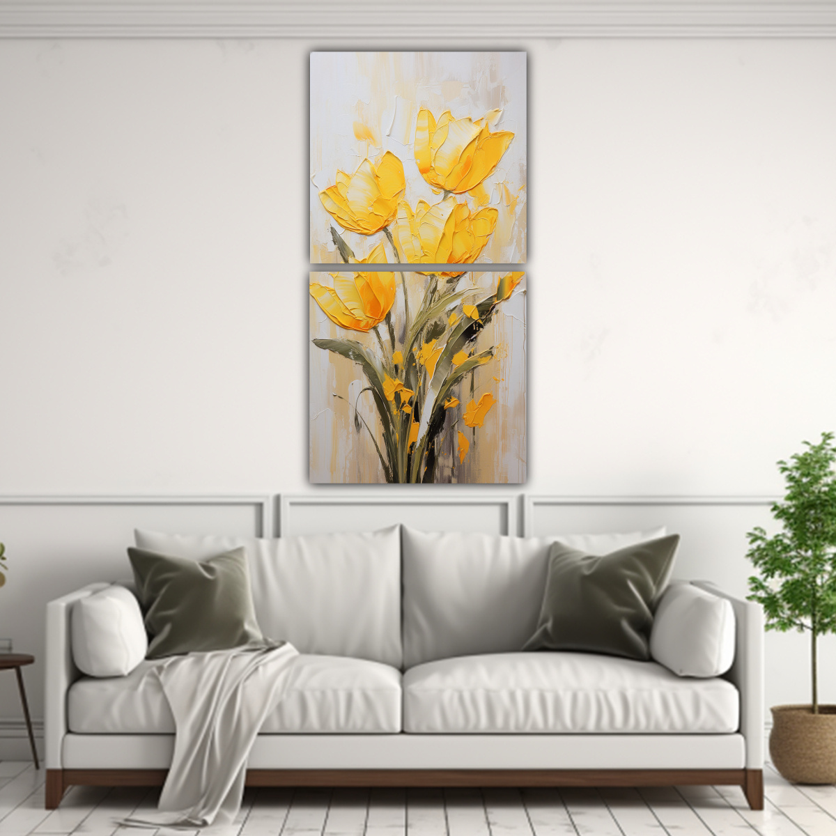 dos-composiciones-vertical-mural-de-tulipanes-amarillos-en-lienzo-estilo-decorativo-1-1