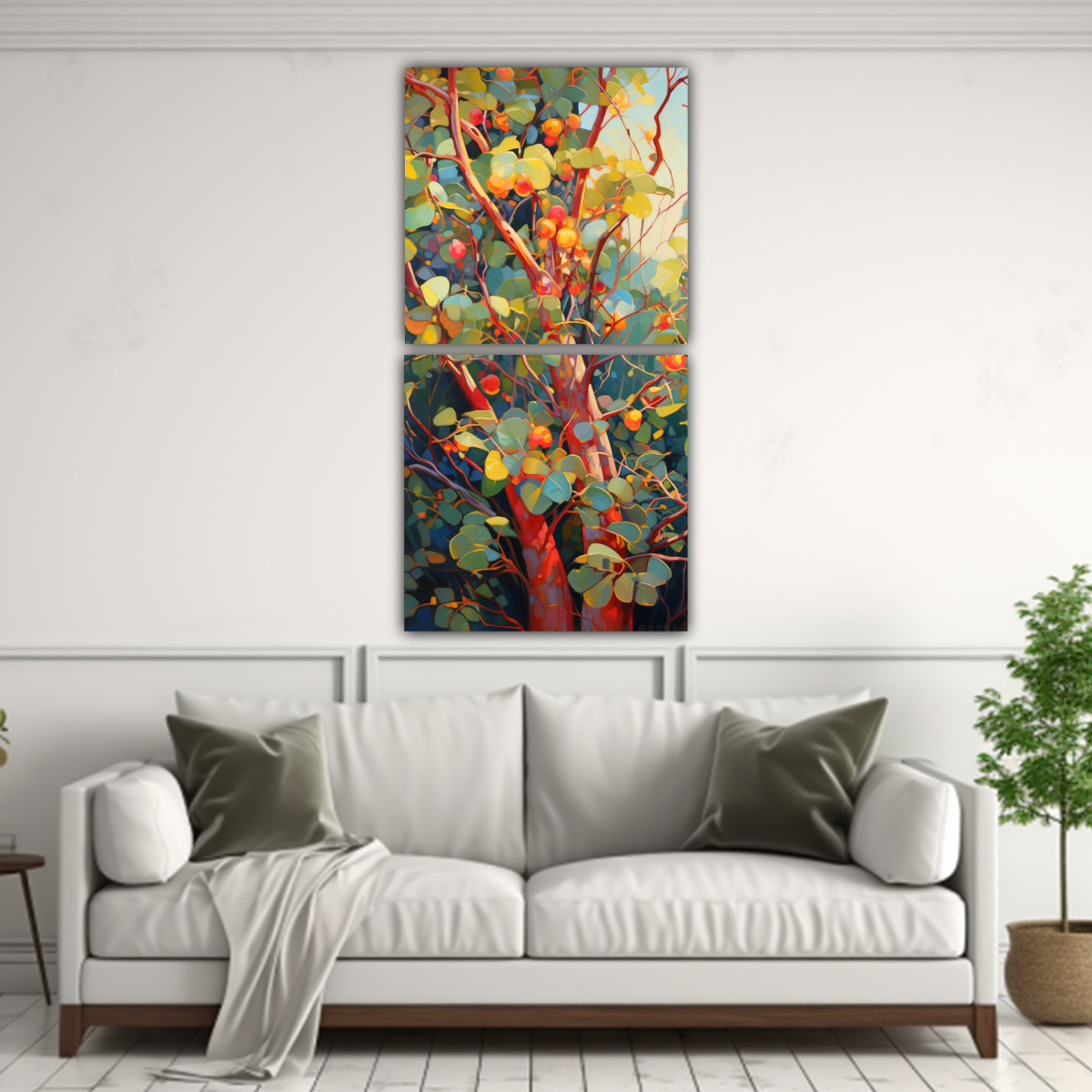 dos-cuadros-dise-o-multicolor-de-un-rbol-de-eucalipto-pintura-abstracta-detallada-en-estilo-leo-1
