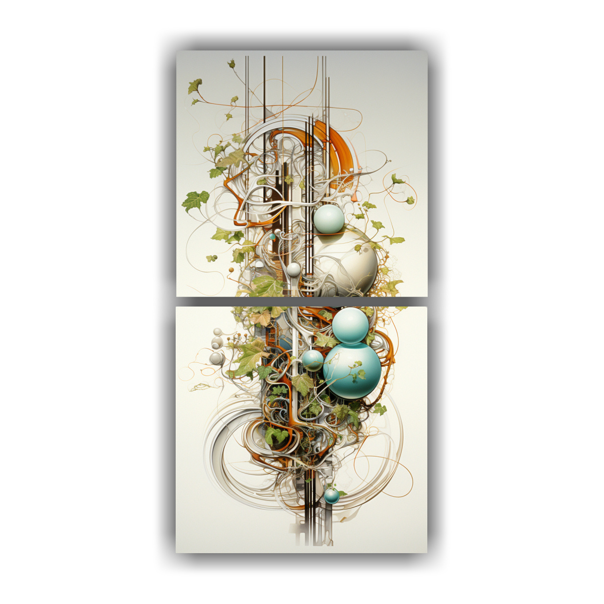 dos-lienzos-de-tela-acuarela-abstracto-fusi-n-de-la-tecnolog-a-y-la-naturaleza-