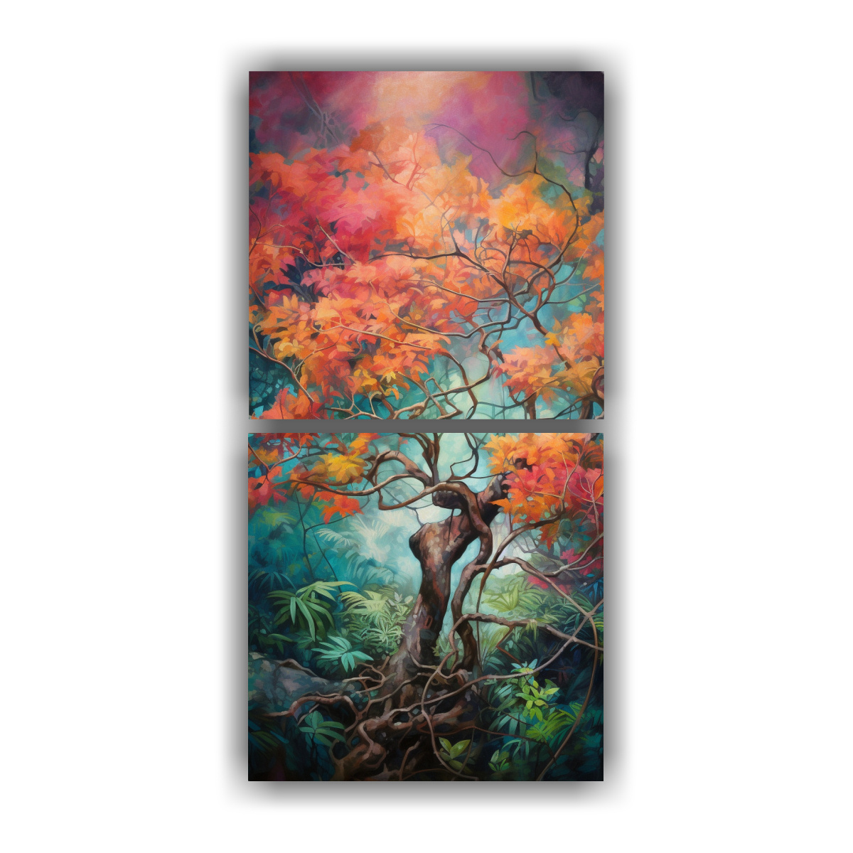 dos-lienzos-de-tela-tonos-majestuosas-a-tropical-tree-pintura-abstracta-estilo-leo-de-alta-calidad-