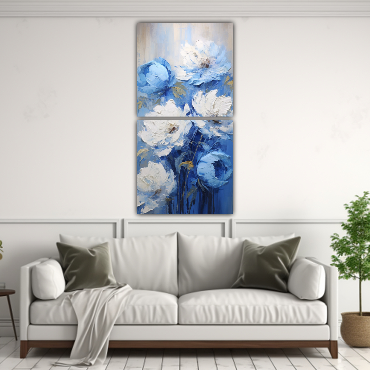 dos-lienzos-de-tela-venta-est-tico-de-pintura-en-lienzo-de-peon-as-azules-al-estilo-de-1