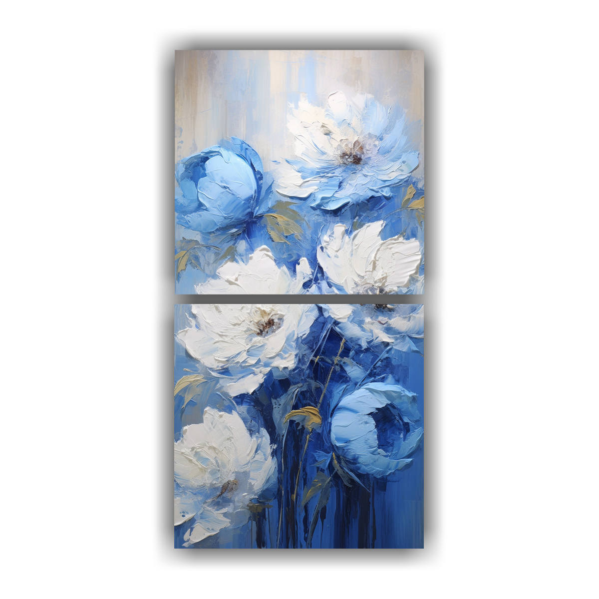 dos-lienzos-de-tela-venta-est-tico-de-pintura-en-lienzo-de-peon-as-azules-al-estilo-de