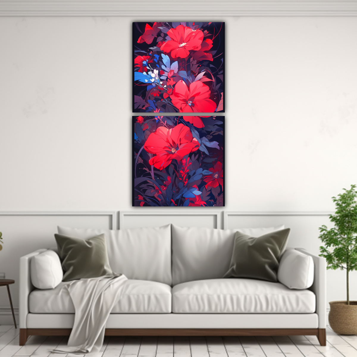 juego-2-arte-de-pared-dibujo-pop-art-rojo-y-azul-neonoir-en-estilo-de-atmosfera-pinturas-de-decoraci-n-1