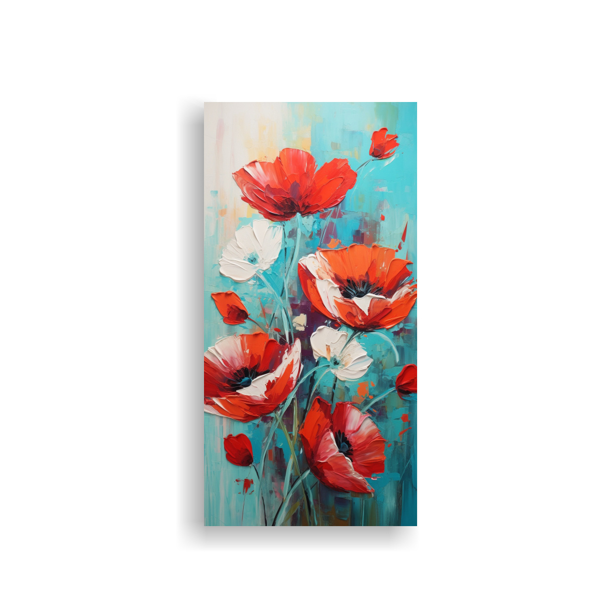 lienzo-de-tela-con-finas-l-neas-naturaleza-viva-en-colores-rojo-y-turquesa-pintura-de-flores-sobre-lienzo