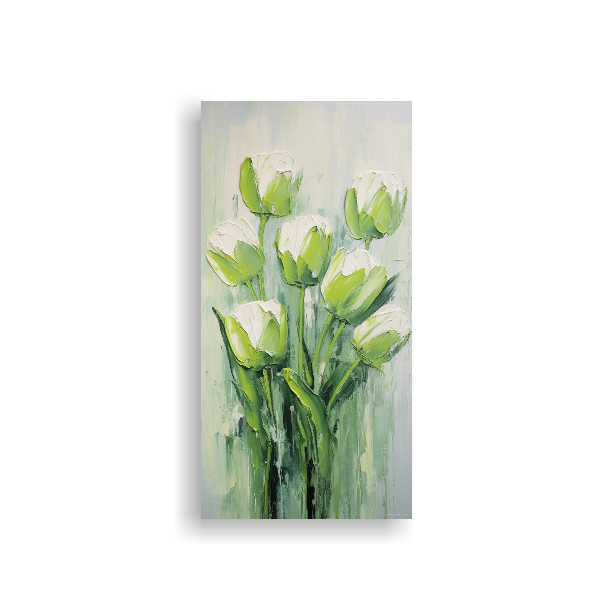 lienzo-fotograf-a-sal-n-tulipanes-verdes-en-estilo-de-pintura-sobre-tela