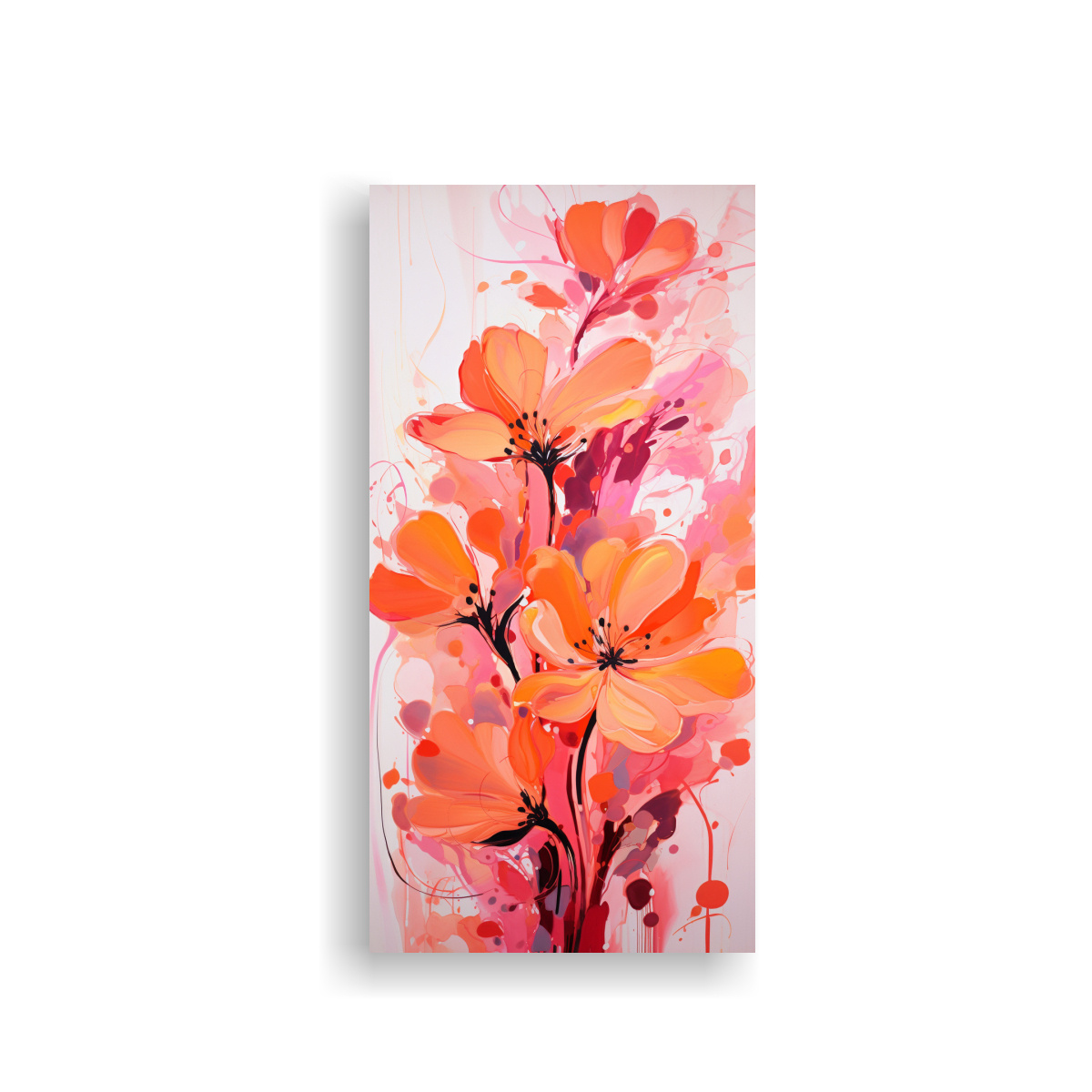 lienzo-tela-artesanal-naranja-y-rosa-estilo-neonoir