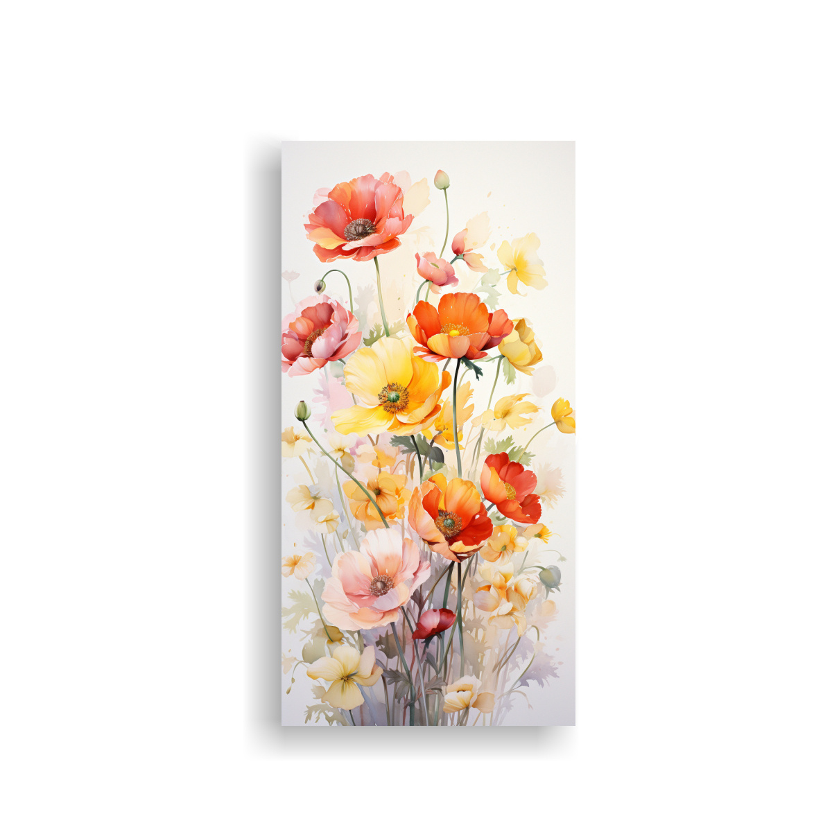lienzo-vintage-para-oficina-con-flores-de-margaritas-amarillas-y-rojas-pintura-abstracta