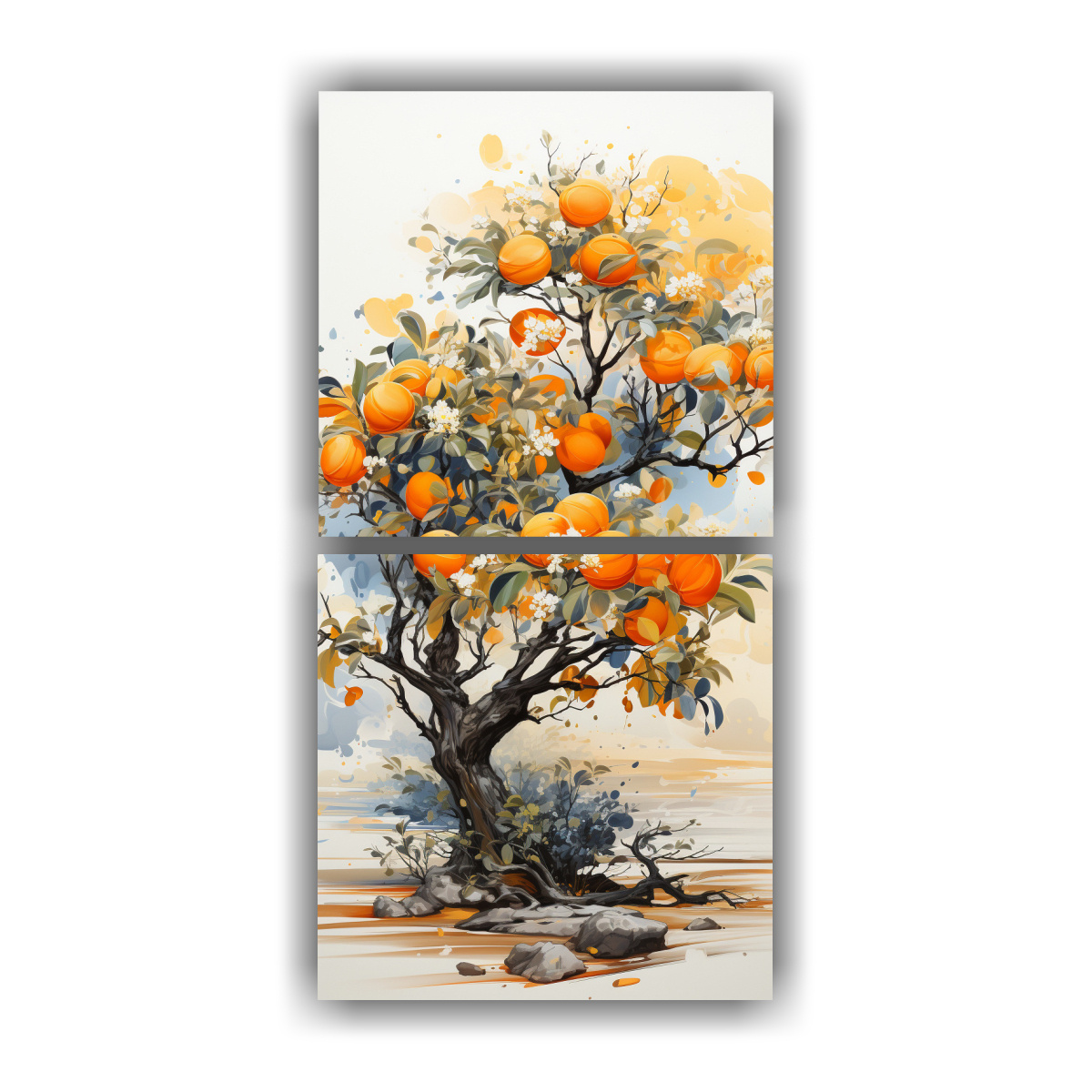 lienzos-abstractos-de-colores-naranja-y-negro-para-decorar-oficina