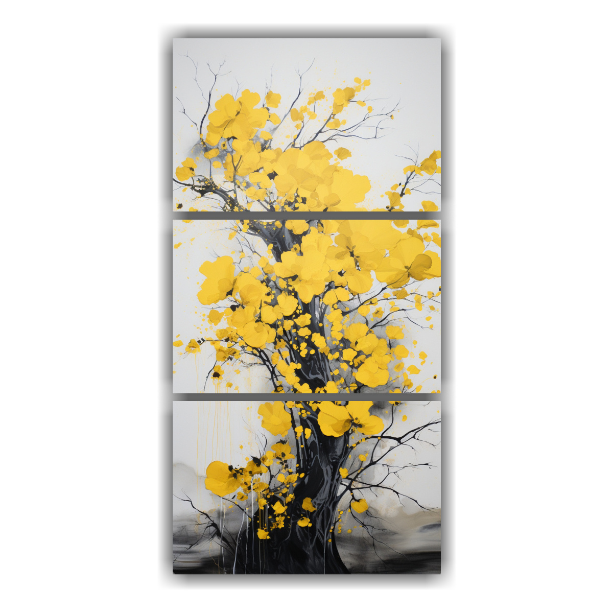 lienzos-de-tela-abstractos-neonoir-rbol-algodonero-en-amarillo-y-negro