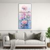 lienzos-impreso-chrysanthemums-flores-rosa-y-azul-abstracto-deco-1