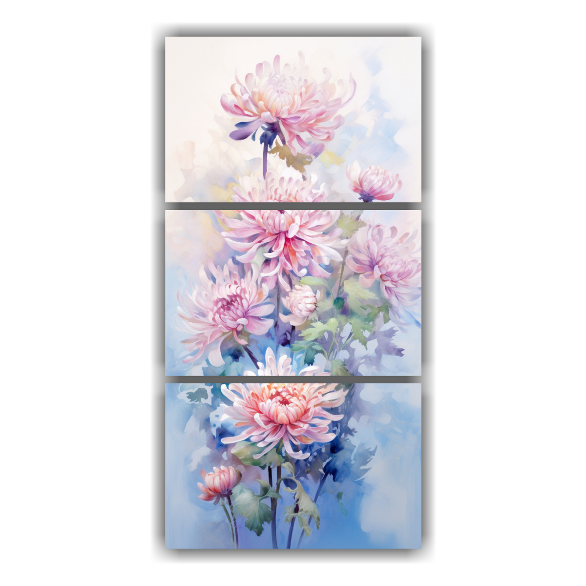 lienzos-impreso-chrysanthemums-flores-rosa-y-azul-abstracto-deco