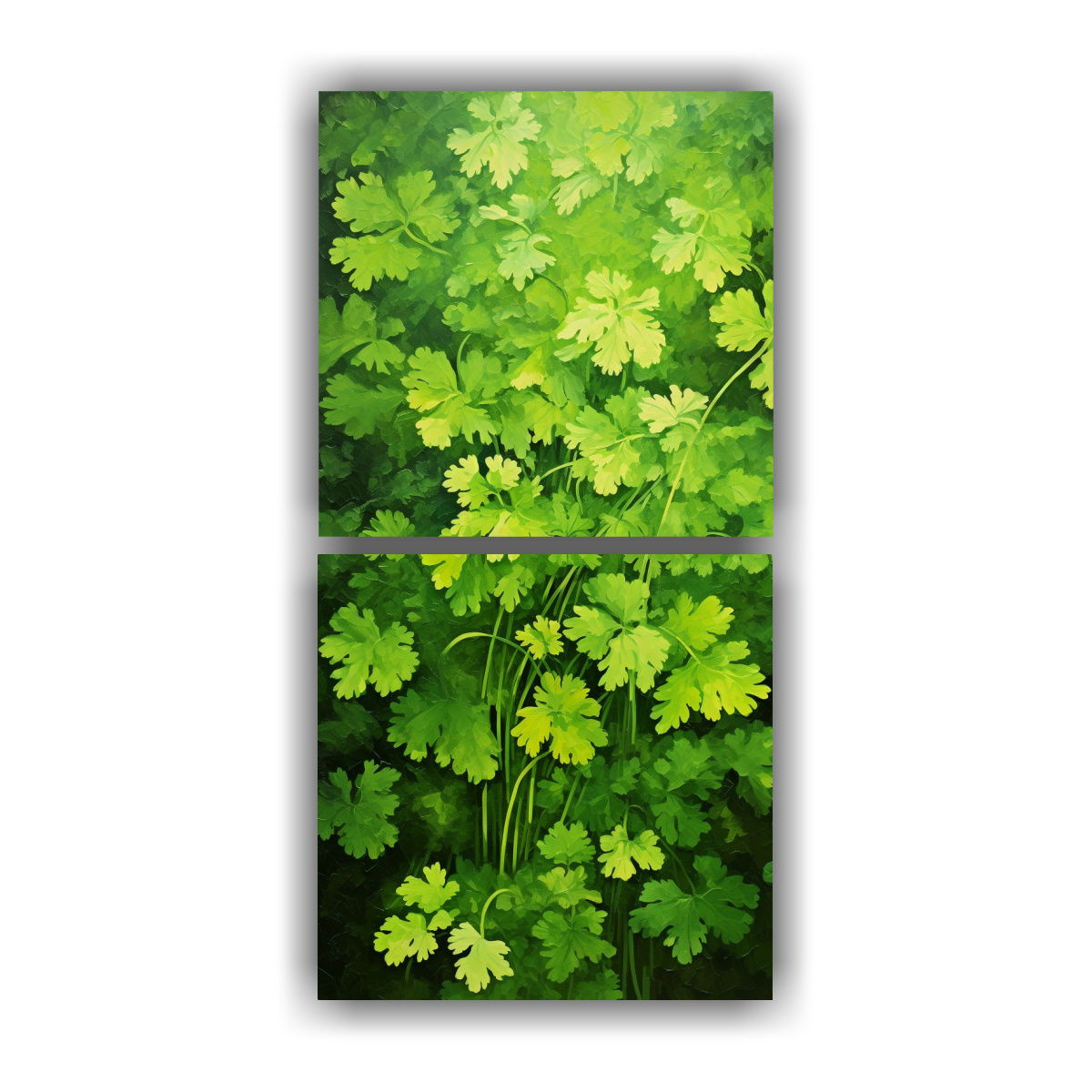 pintura-abstracta-alta-en-detalle-estilo-leo-de-hierbas-de-cilantro-por-dos-cuadros-creativa