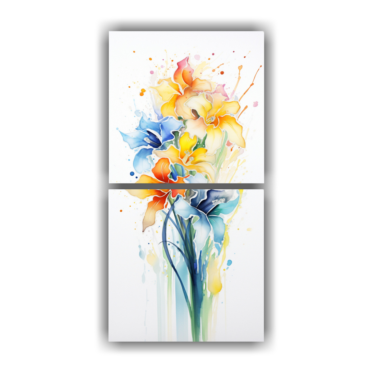 pintura-abstracta-amapolas-arco-ris-acuarela-dormitorio-
