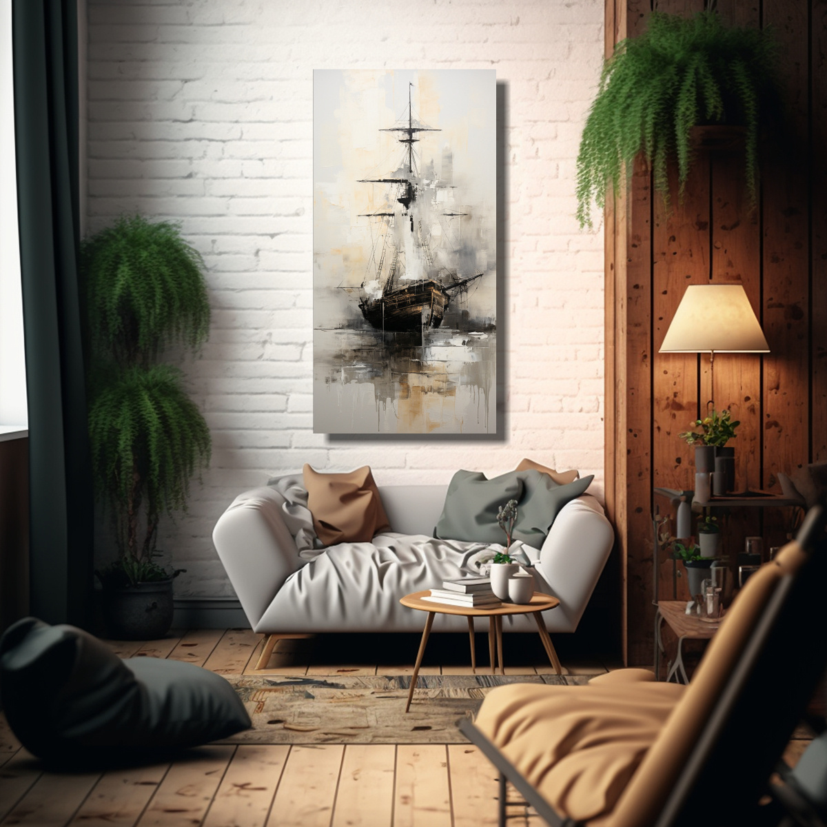 pintura-abstracta-cl-sica-de-arte-barco-en-blanco-y-negro-1