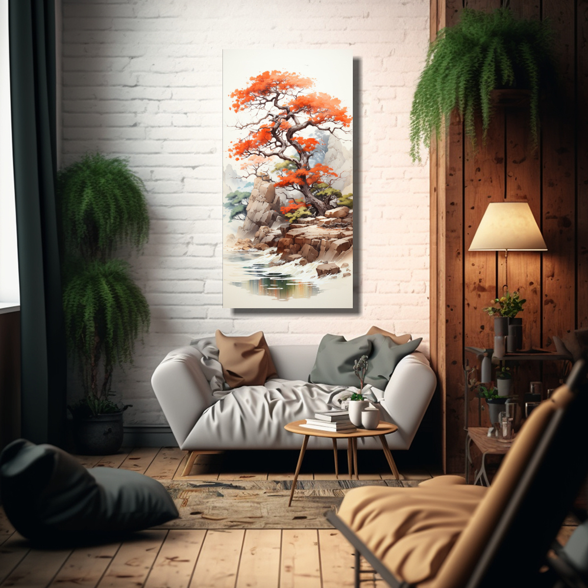 pintura-abstracta-composici-n-equilibrada-rbol-enebro-blanco-y-naranja-1