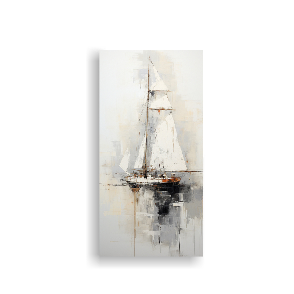 pintura-abstracta-de-barco-en-blanco-y-negro-