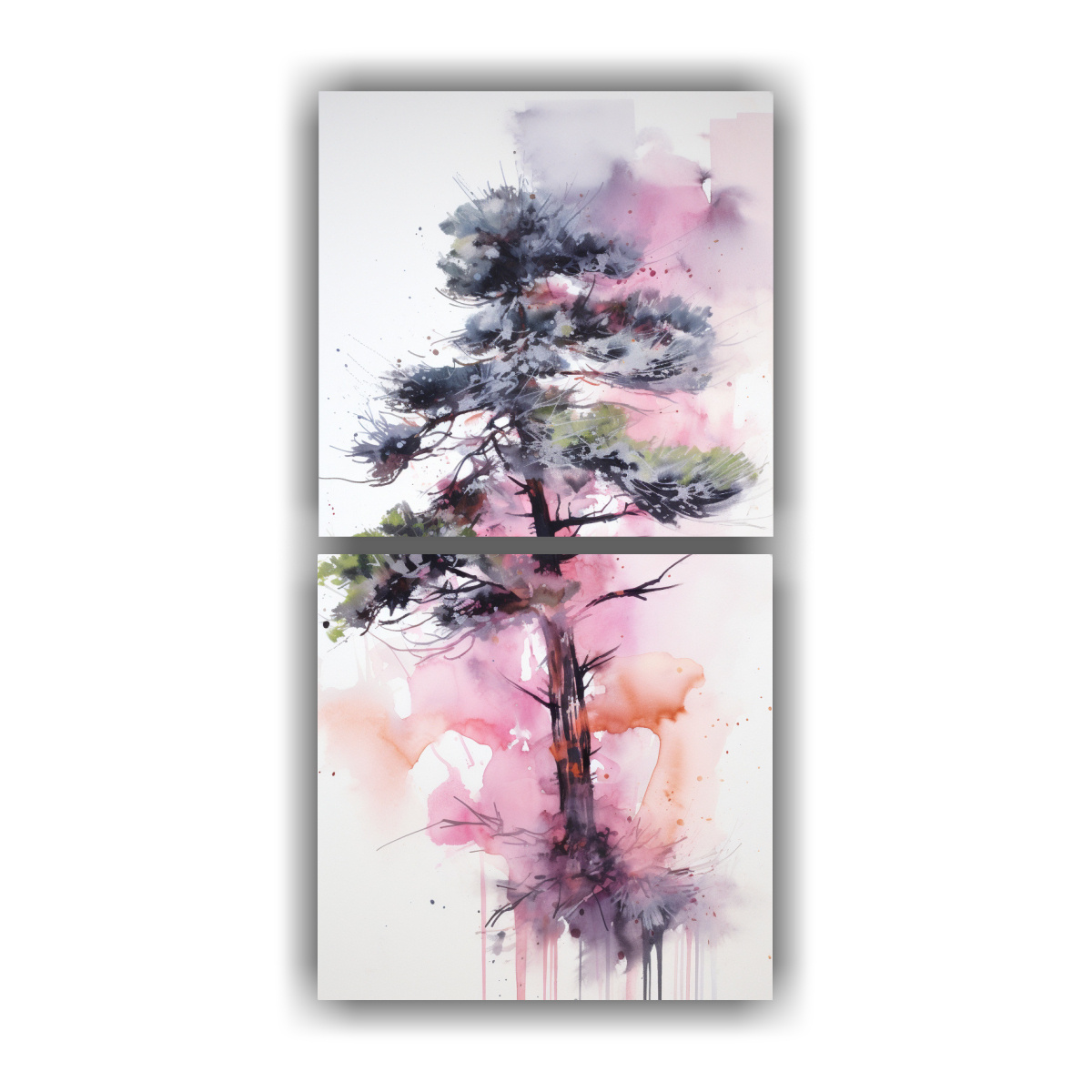 pintura-abstracta-de-colores-negro-y-rosa-de-un-rbol-de-pino-escoc-s-en-bastidor-conceptual-enigm-tico-con-dos-telas