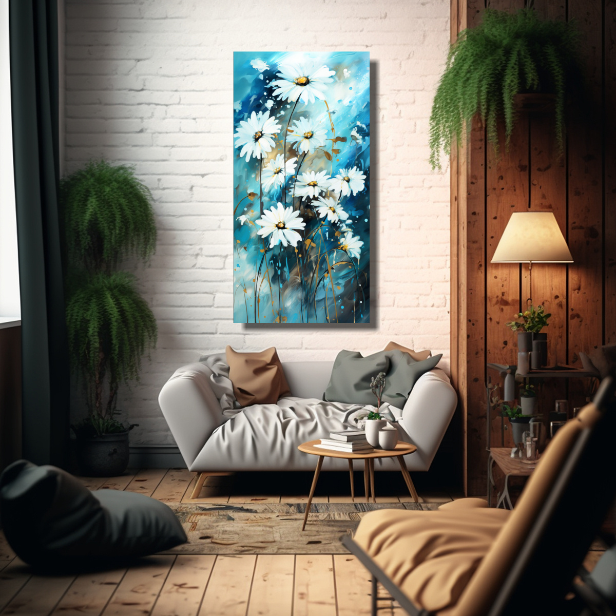 pintura-abstracta-de-colores-turquesa-y-negro-con-composici-n-refinada-de-lienzos-de-margaritas-1