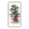 pintura-abstracta-de-dos-cuadros-elegantes-de-un-rbol-bons-i-de-pino-en-colores-verde-y-rojo