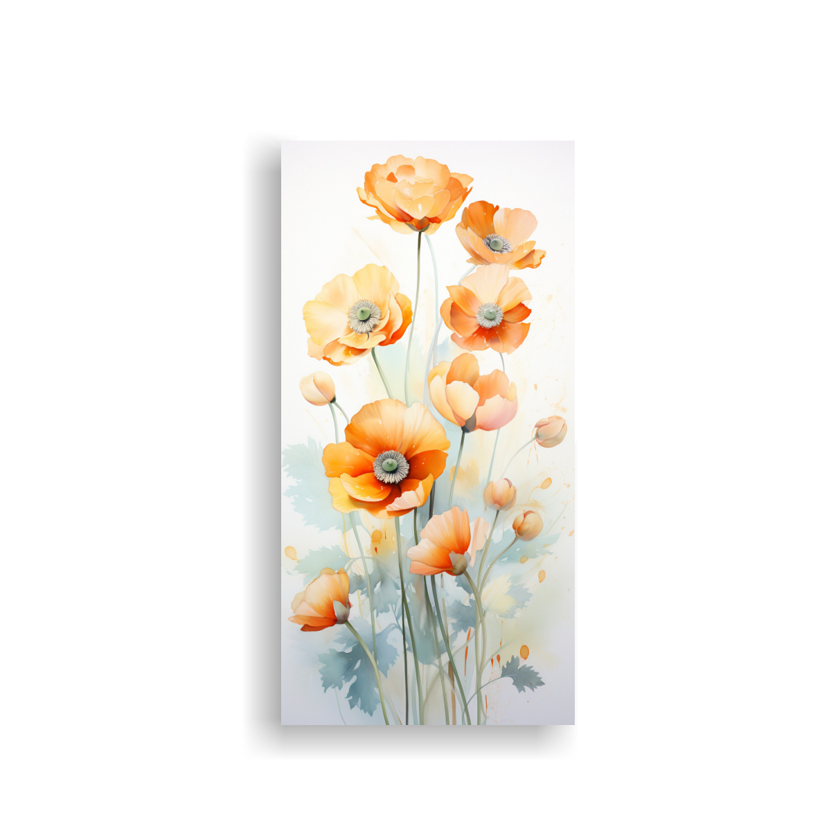 pintura-abstracta-de-flores-de-buttercups-en-colores-naranjas