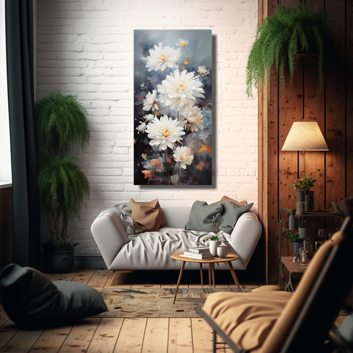 pintura-abstracta-de-flores-de-crisantemos-en-colores-blanco-y-negro-arte-moderno-1