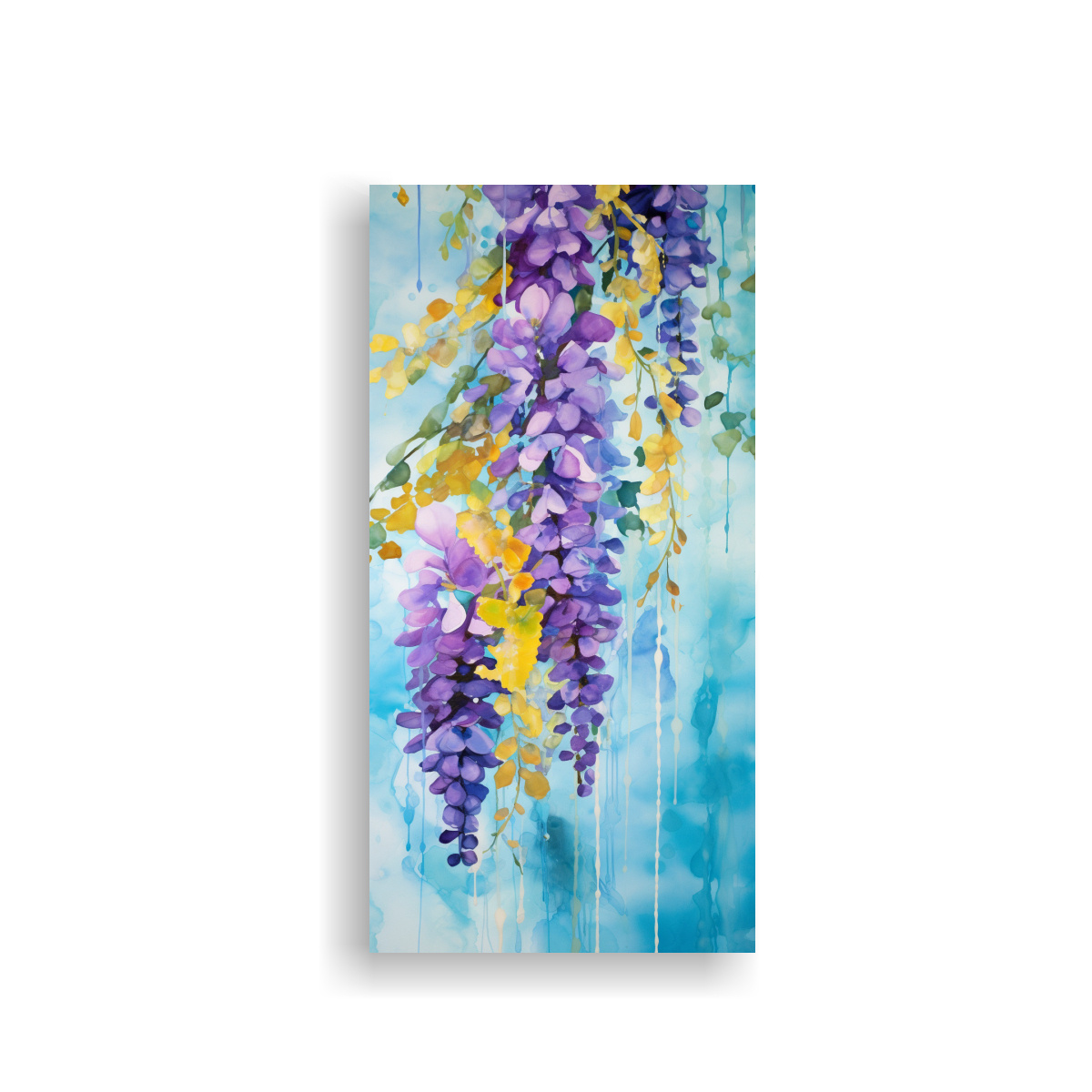 pintura-abstracta-de-flores-de-glicina-en-colores-turquesa-y-dorado