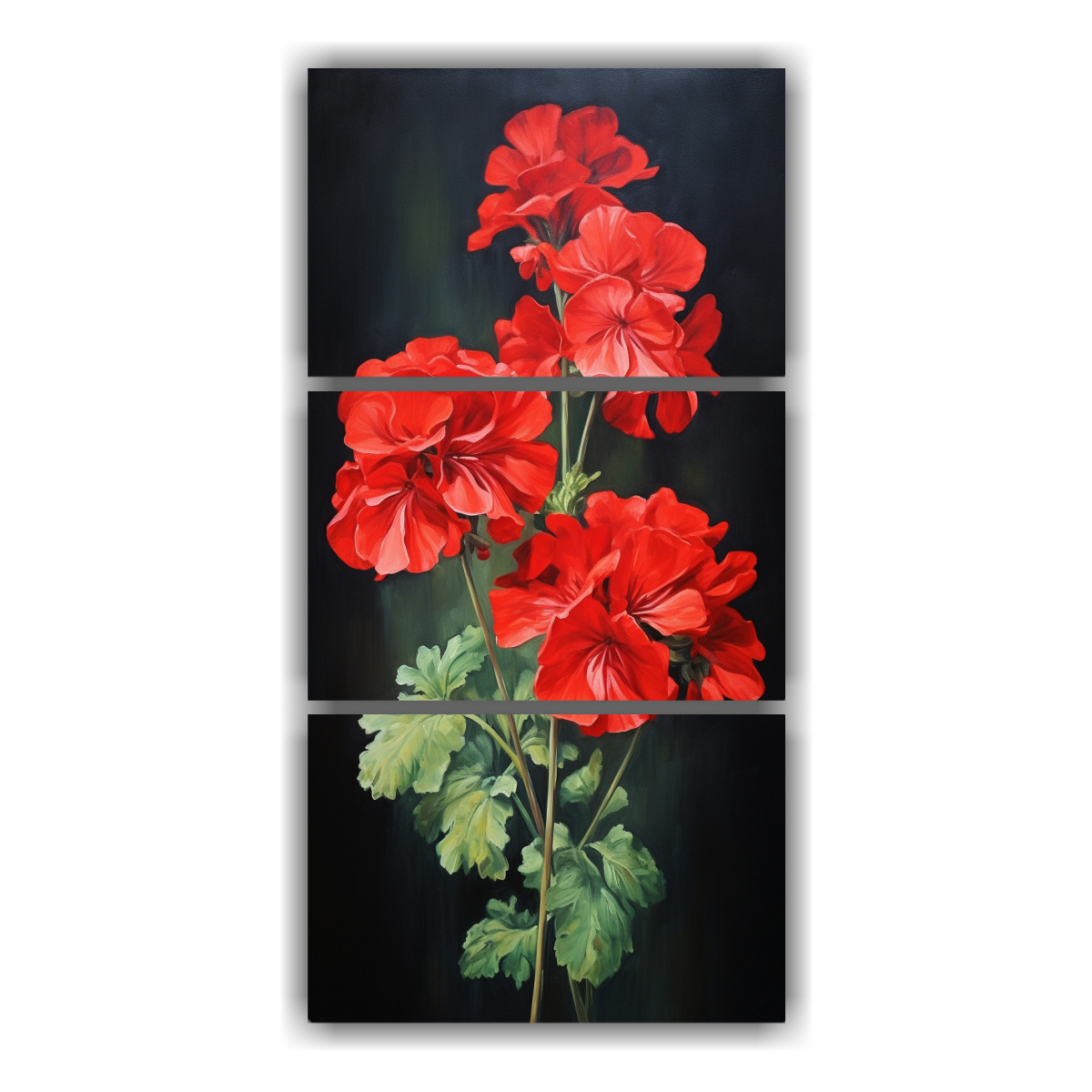 Pintura Abstracta De Geranios En óleo Detallado