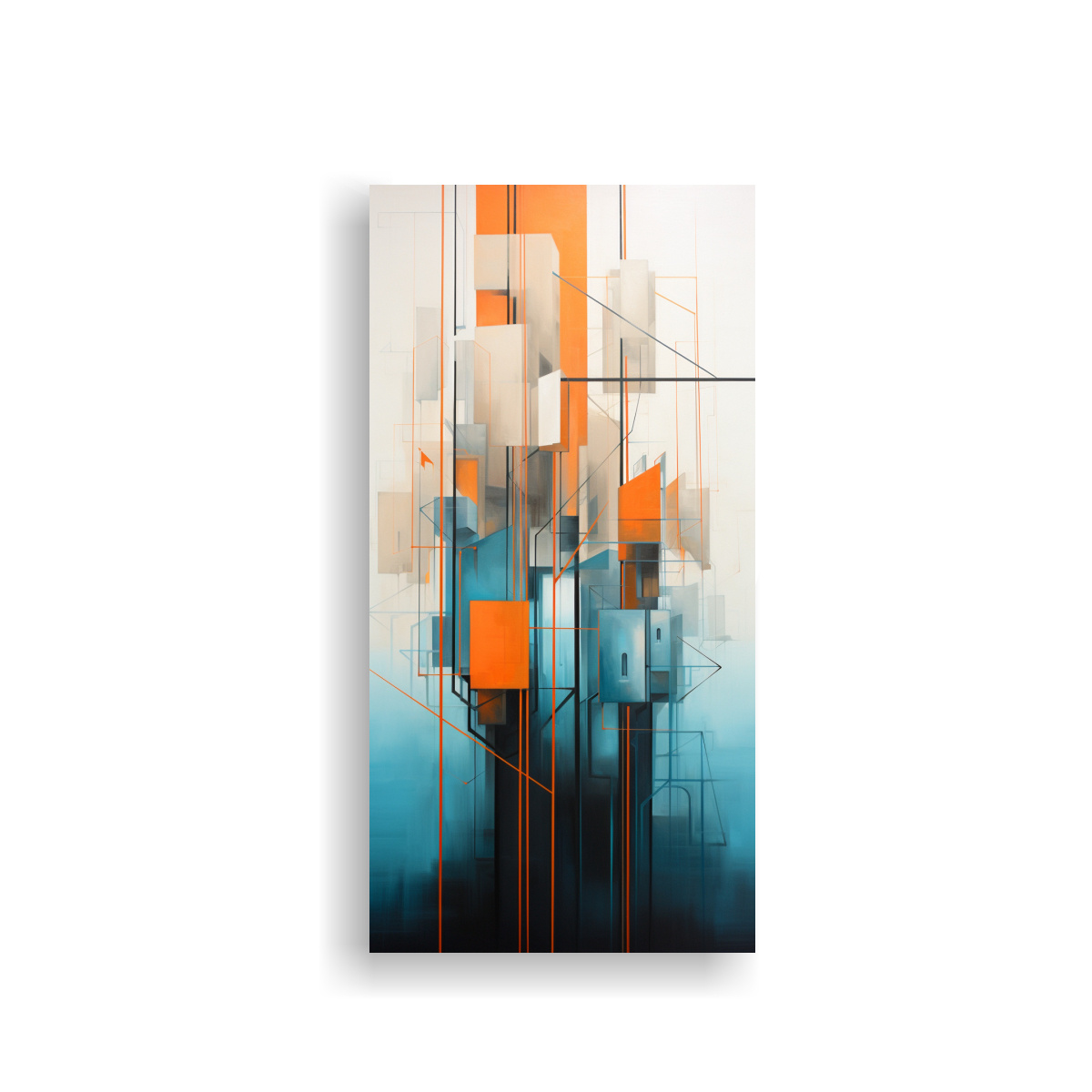 pintura-abstracta-de-paisaje-urbano-en-azul-y-naranja