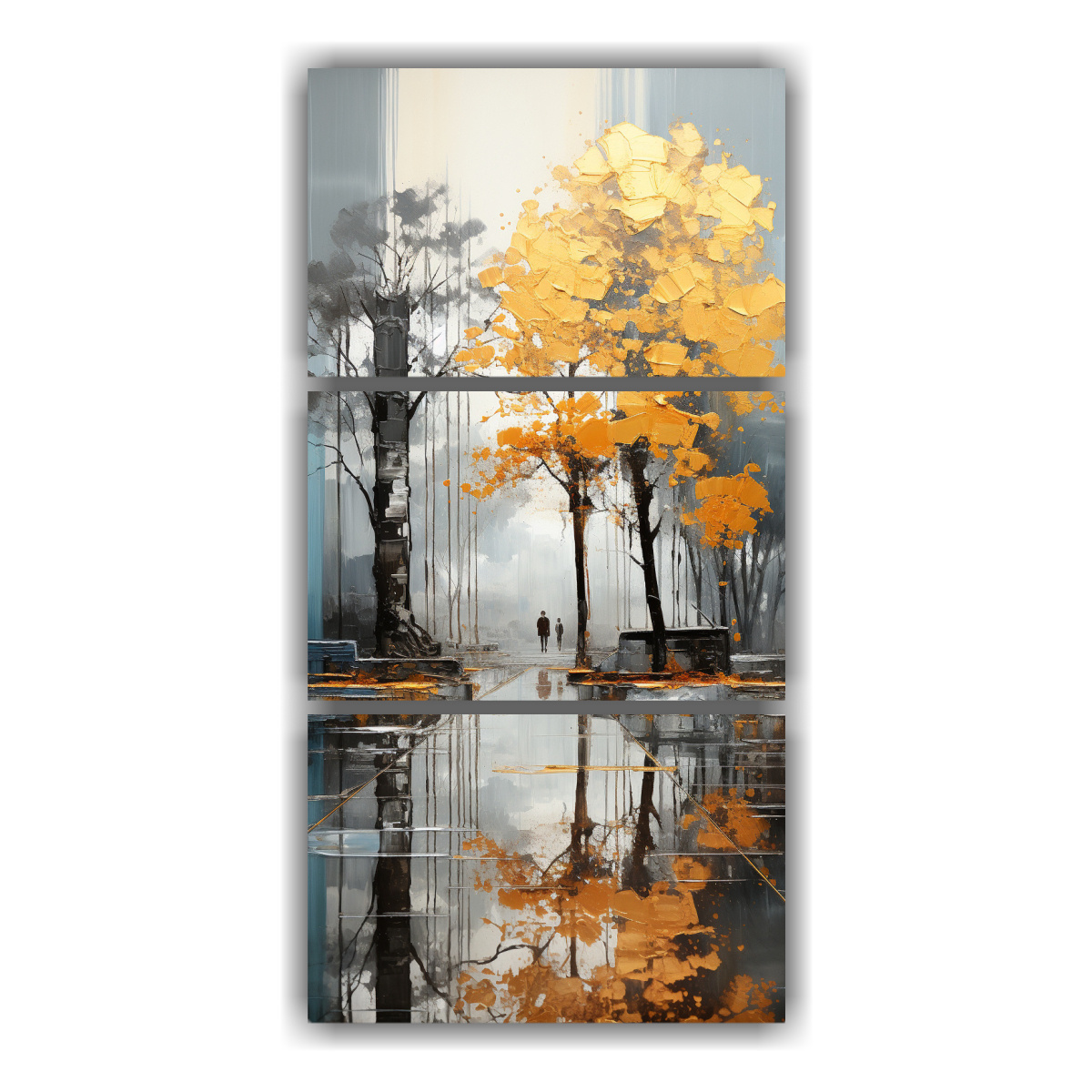 pintura-abstracta-de-rboles-en-plata-y-oro-con-marco-vintage