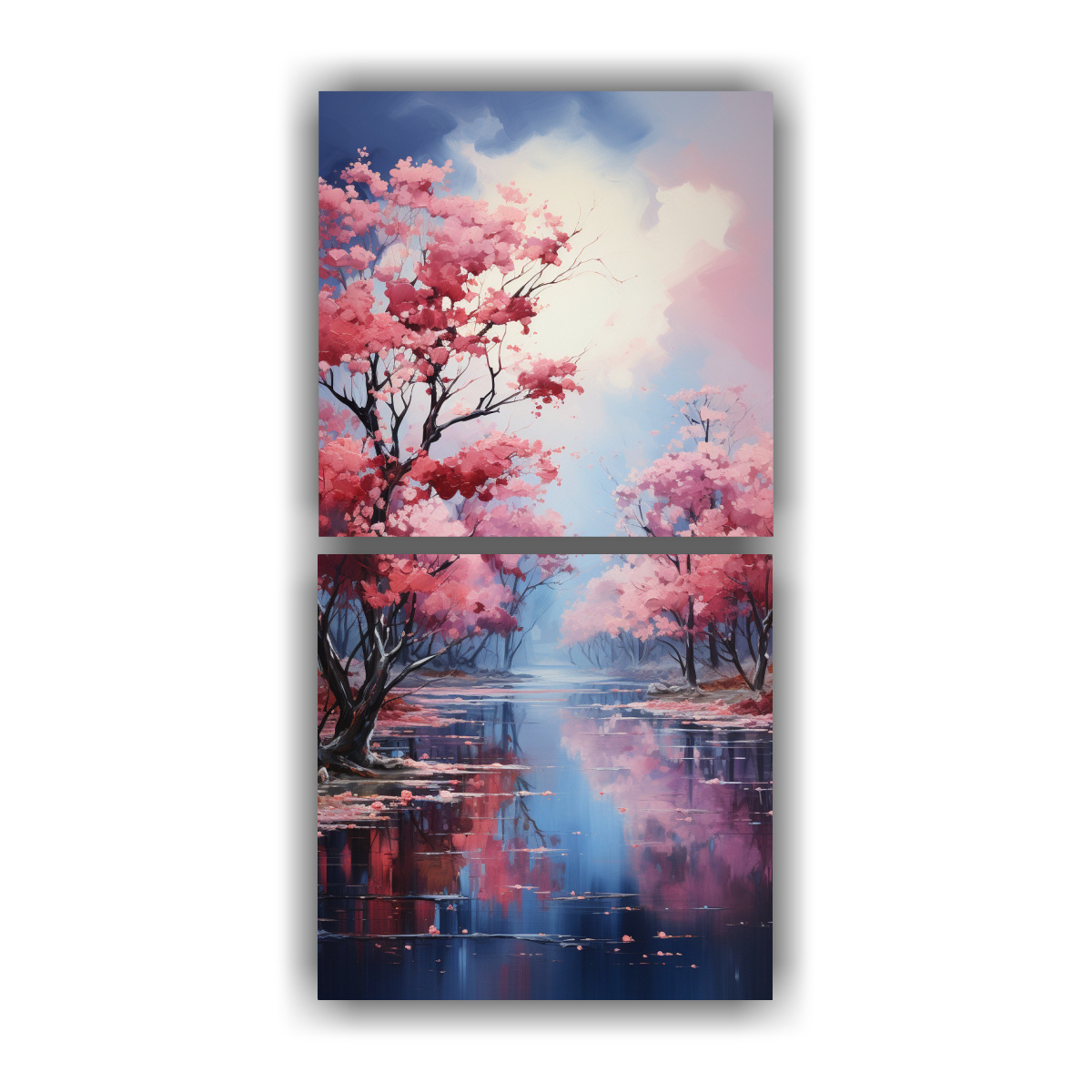 pintura-abstracta-de-rboles-en-turquesa-y-rosa-en-bastidor-set-2-telas-cuadro-profunda