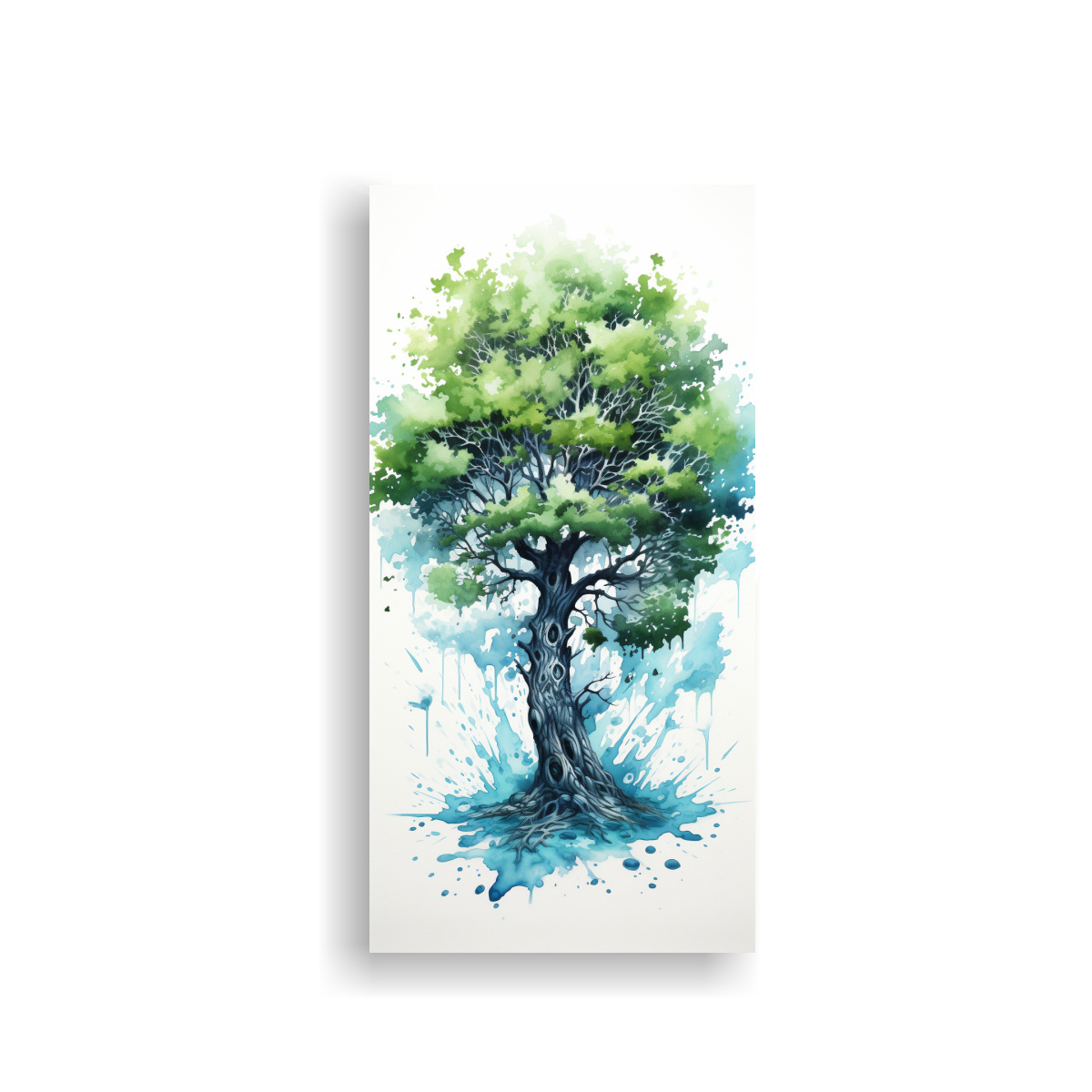 pintura-abstracta-de-un-bonito-rbol-de-roble-en-colores-turquesa-y-negro-para-decoraci-n-de-arte-de-pared