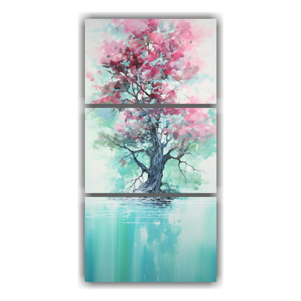 pintura-abstracta-de-un-mangle-en-colores-turquesa-y-rosa