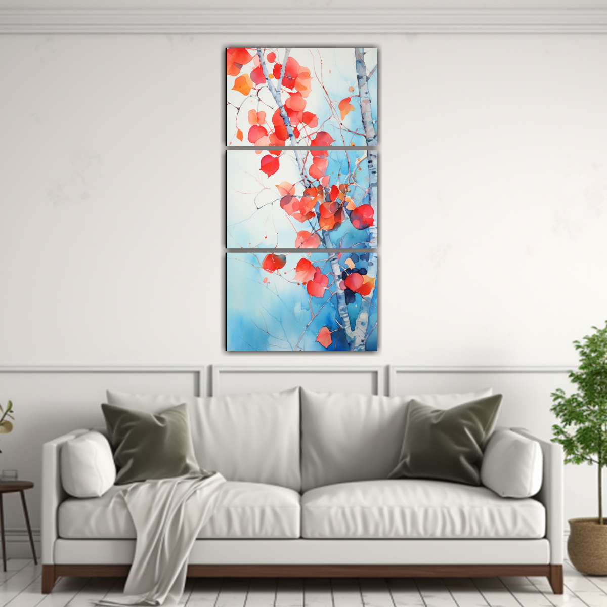 pintura-abstracta-de-un-rbol-aspen-en-colores-rojo-y-azul-1