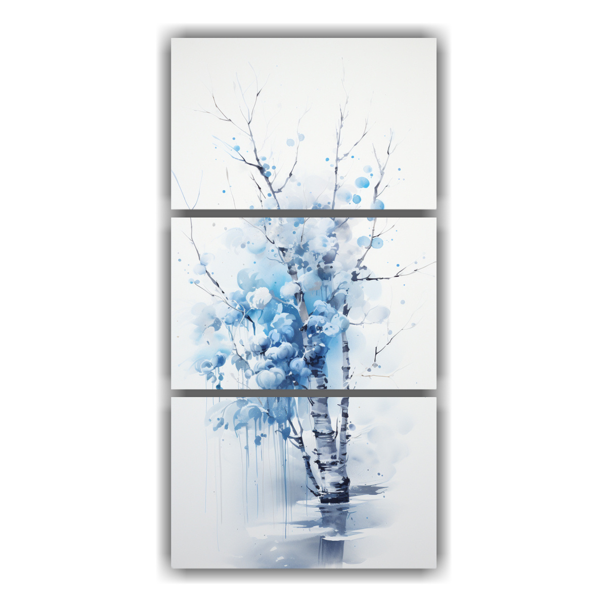 pintura-abstracta-de-un-rbol-bons-i-de-abedul-en-colores-blanco-y-azul-
