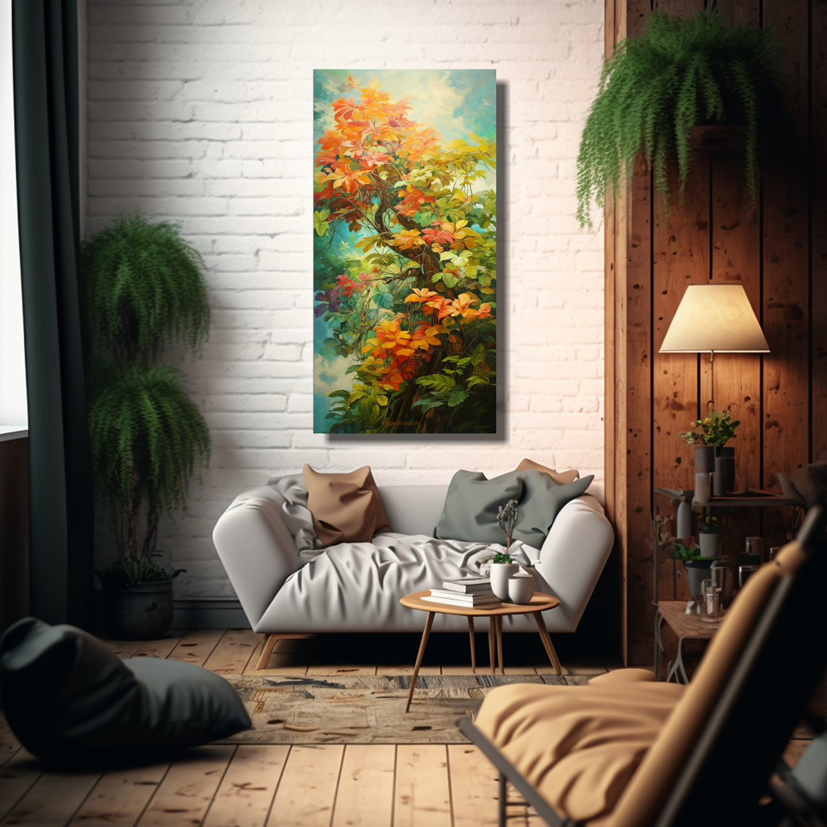 pintura-abstracta-de-un-rbol-tropical-detallado-al-leo-para-decorar-el-comedor-1