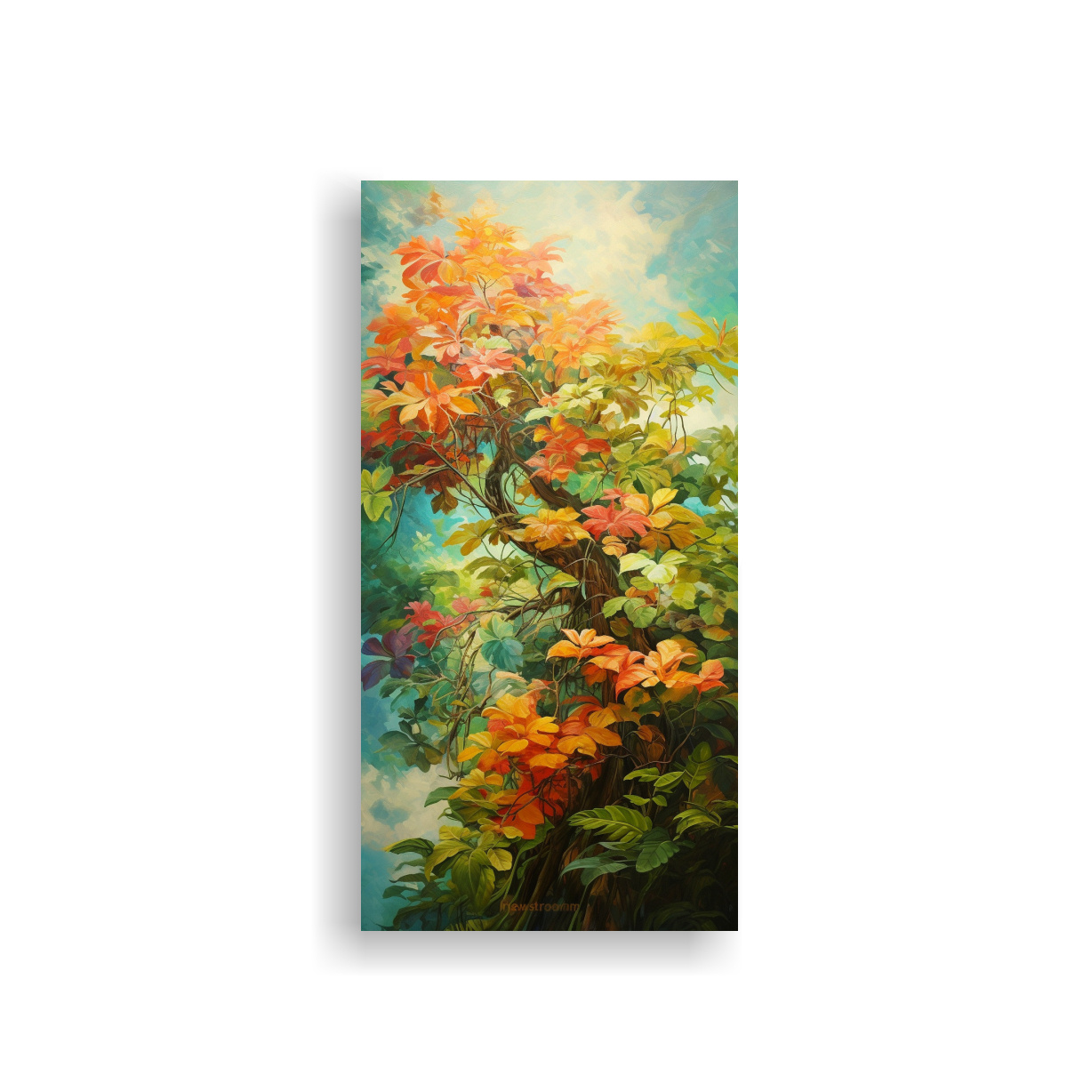 pintura-abstracta-de-un-rbol-tropical-detallado-al-leo-para-decorar-el-comedor
