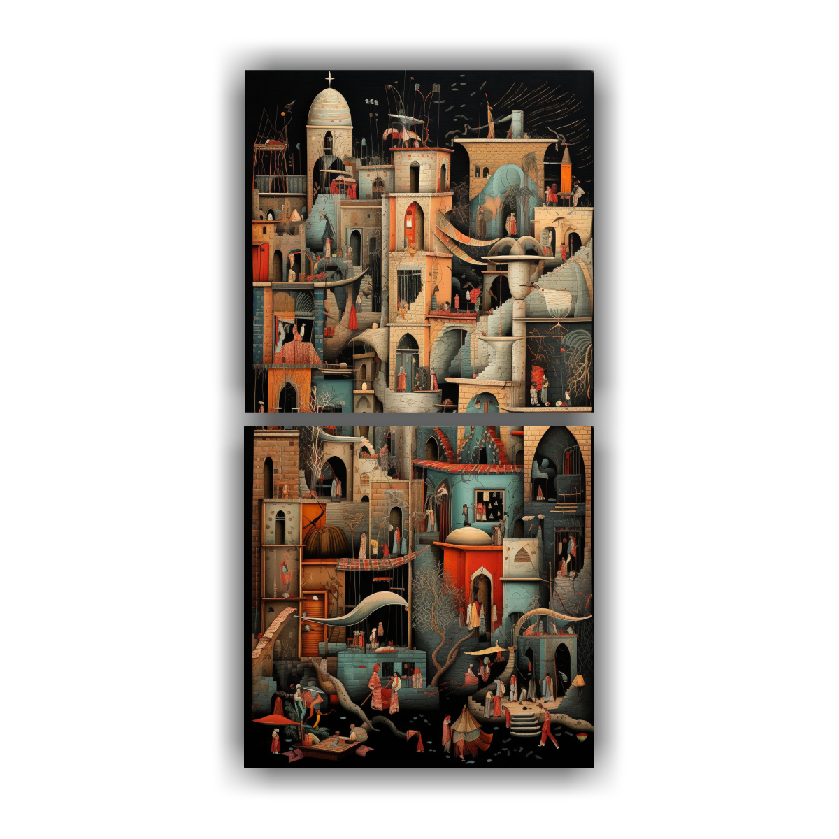 pintura-abstracta-diptico-modernos-con-tapiz-de-historias-tejidas-de-un-antiguo-arte-de-decoraci-n