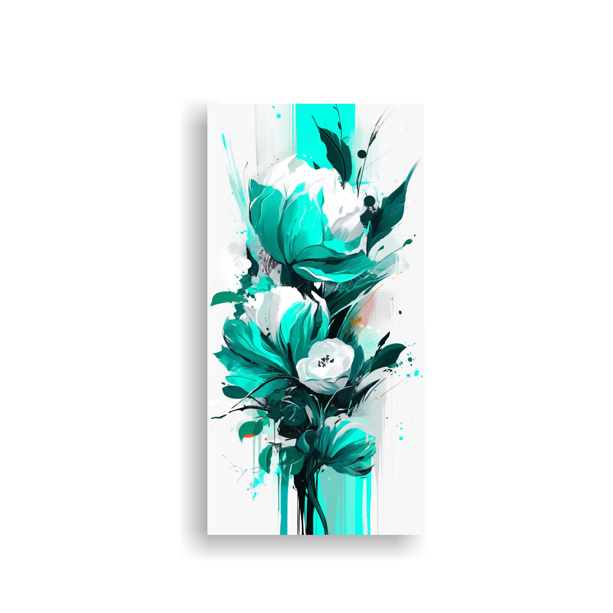 pintura-abstracta-en-bastidor-blanco-y-turquesa-con-atm-sfera-neonoir