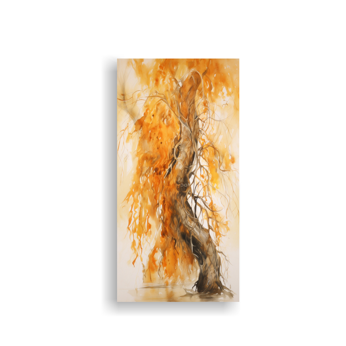 pintura-abstracta-en-bastidor-detalle-de-un-rbol-de-sauce-en-colores-naranja-y-dorado