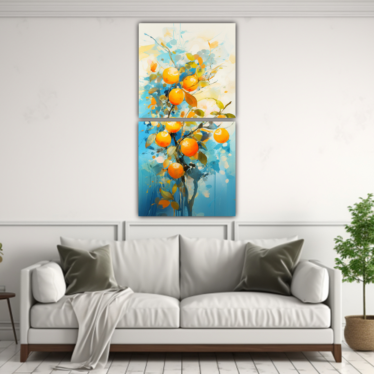 pintura-abstracta-en-colores-amarillo-y-turquesa-de-un-rbol-naranja-1-1