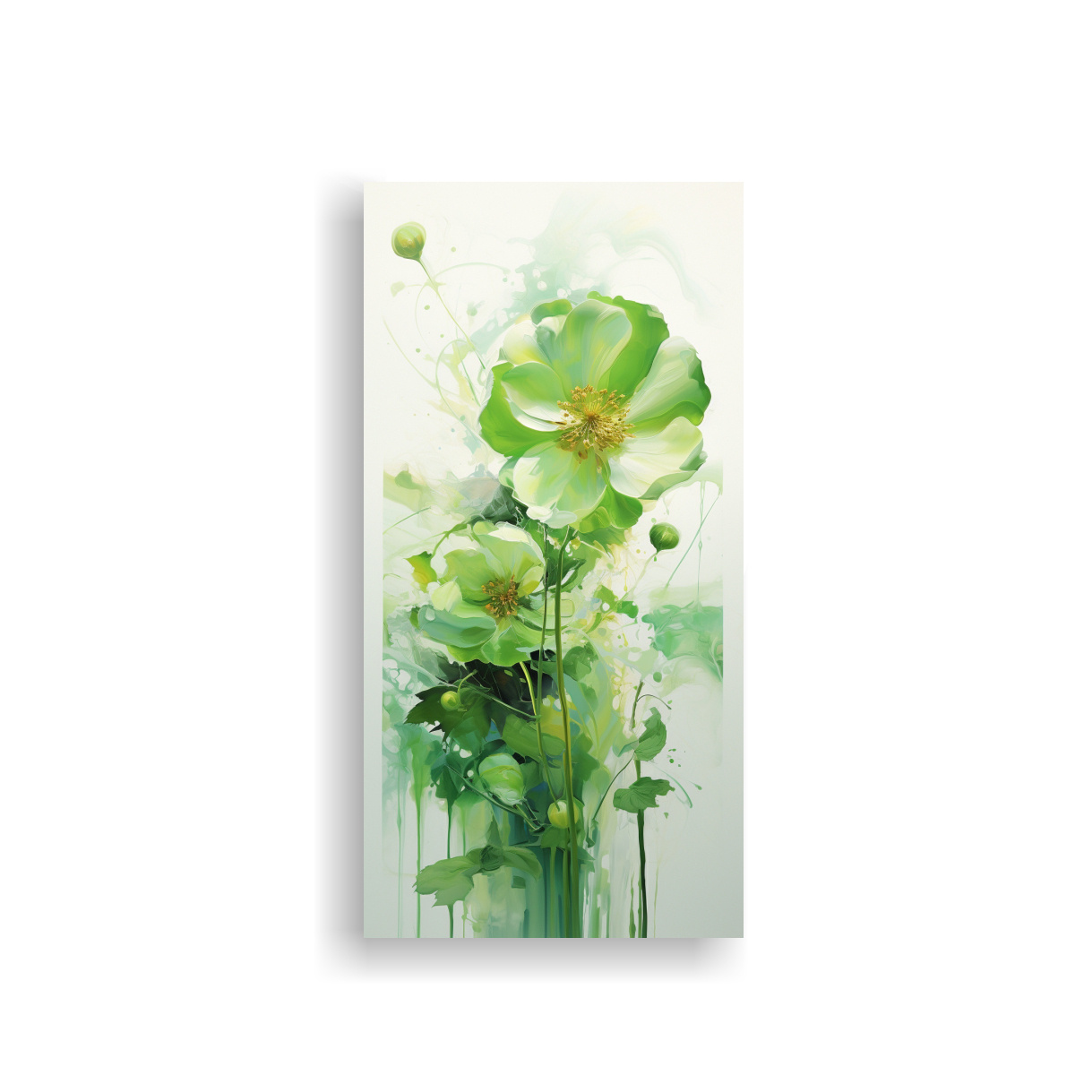 pintura-abstracta-en-lienzo-colores-verdes-con-flores-para-oficina