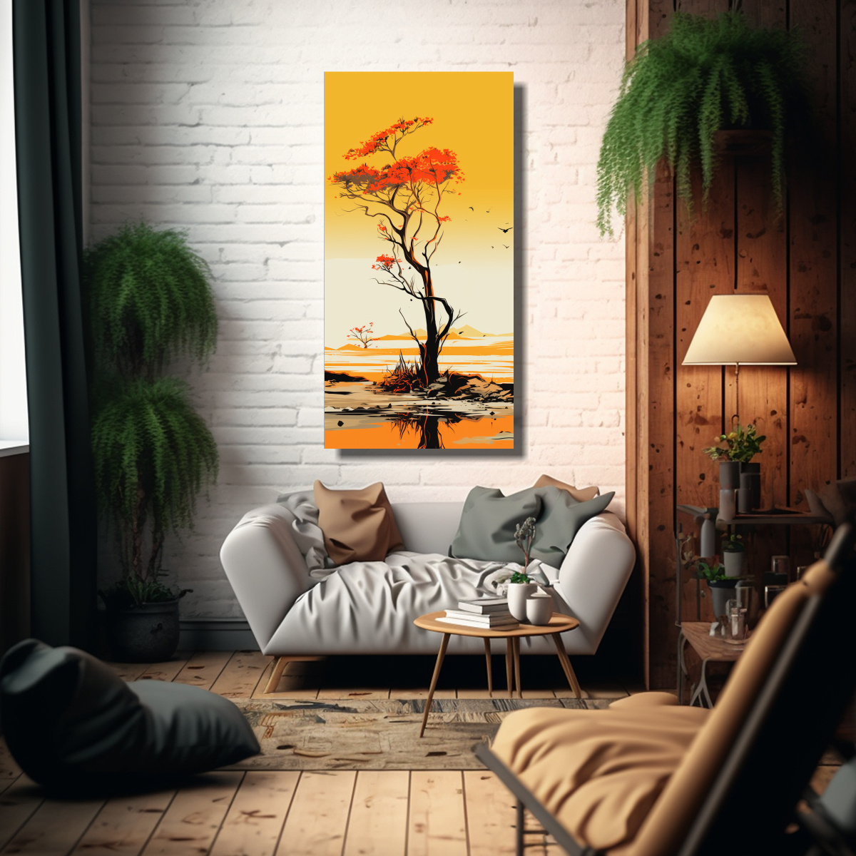 pintura-abstracta-en-lienzo-poder-de-sabana-y-rbol-del-desierto-en-amarillo-y-naranja-neo-1