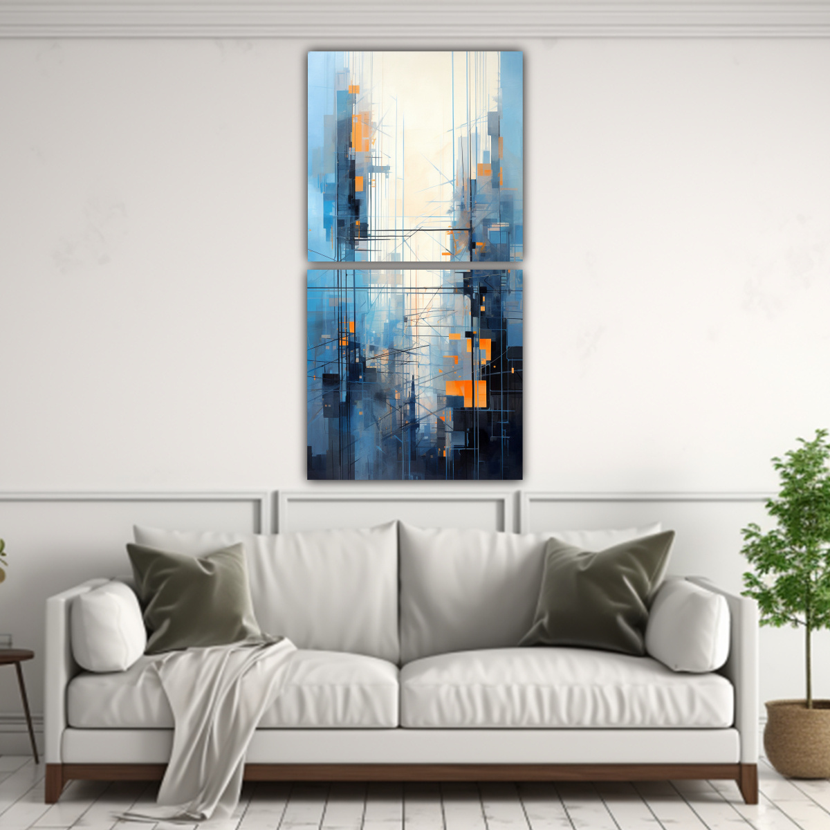 pintura-abstracta-relieve-ciudad-en-azul-y-naranja-1
